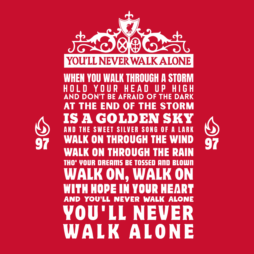 Liverpool FC YNWA Lyrics Men's T-Shirt | Classic Crew for Anfield Faithful