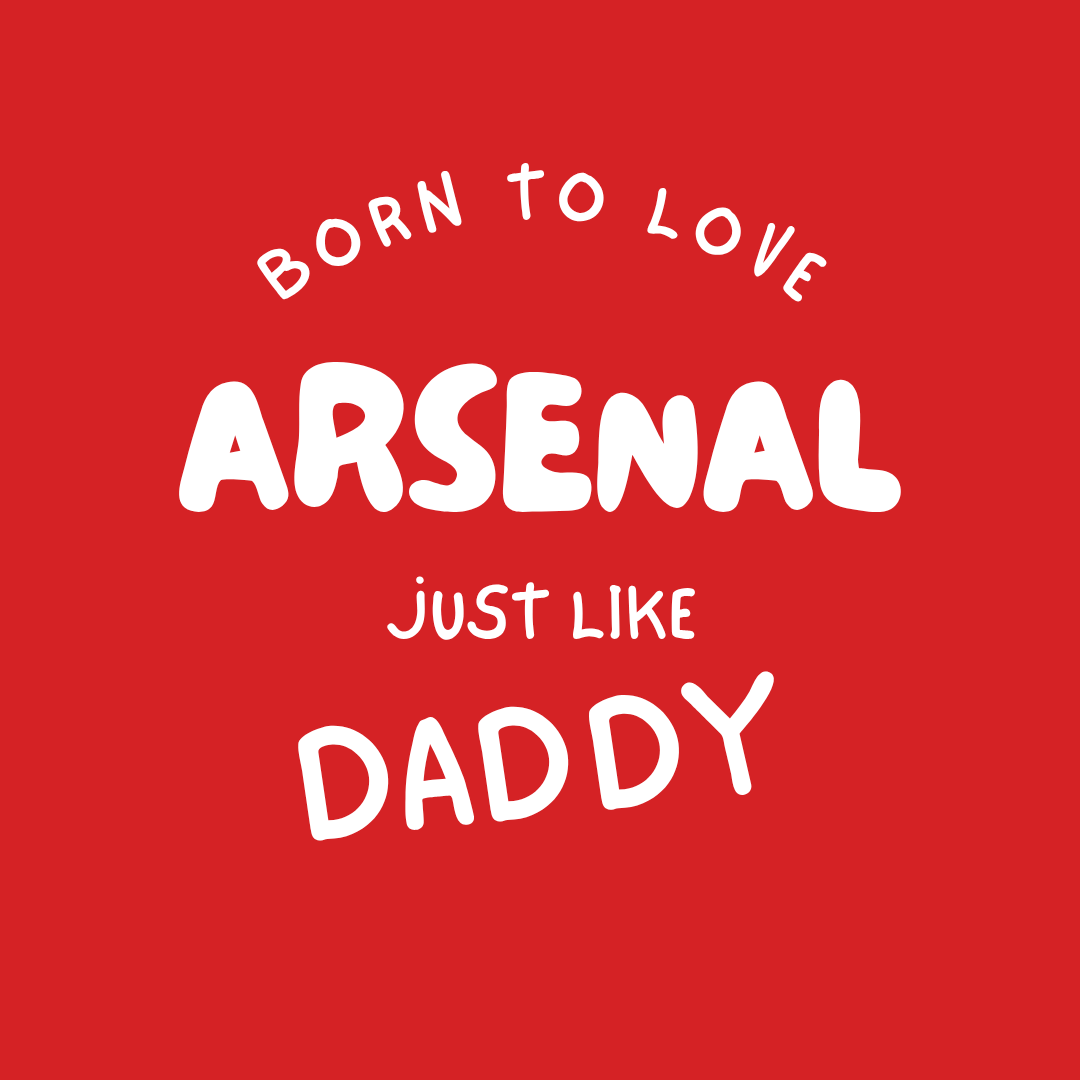 Born to Love Arsenal Baby Romper | Daddy's Little Gunner - Future Emirates Star Bodysuit