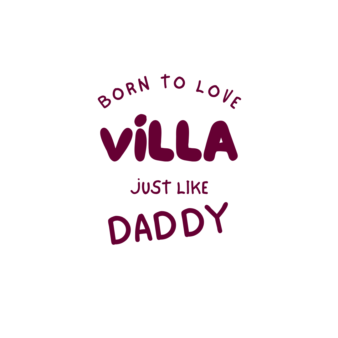 Kid's Born to Love Villa T-Shirt | Young Villans Crew Neck - Future Villa Park Legend
