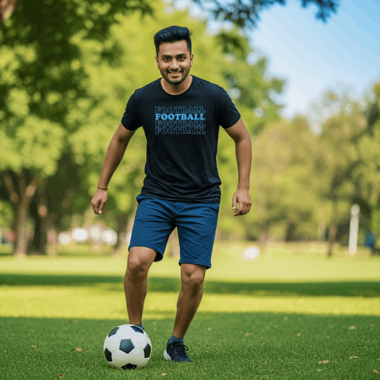 Football Text Men's T-Shirt | Classic Crew for Real Fans