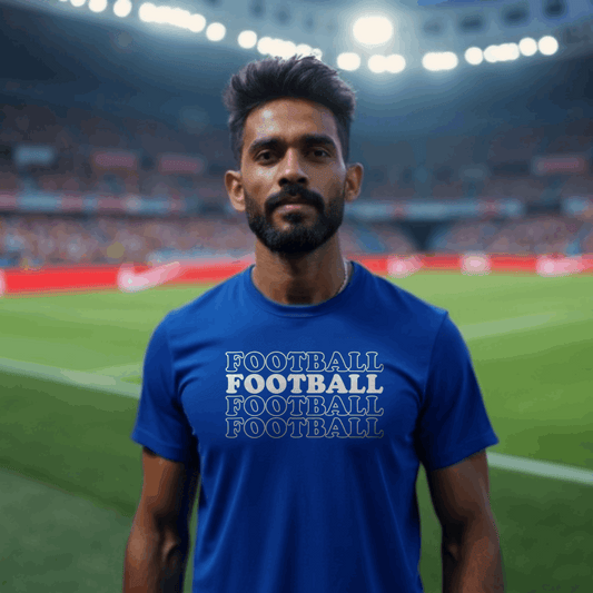 Football Text Men's T-Shirt | Classic Crew for Real Fans