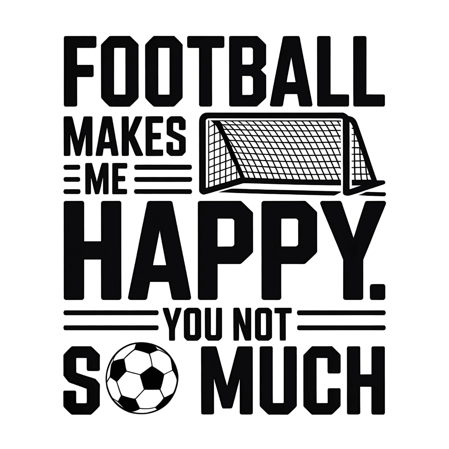 Football Makes Me Happy Men's T-Shirt | Classic Crew for True Fans
