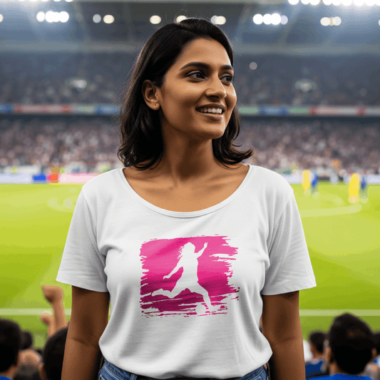 Football Women's T-Shirt | Paint Silhouette Shooting Design