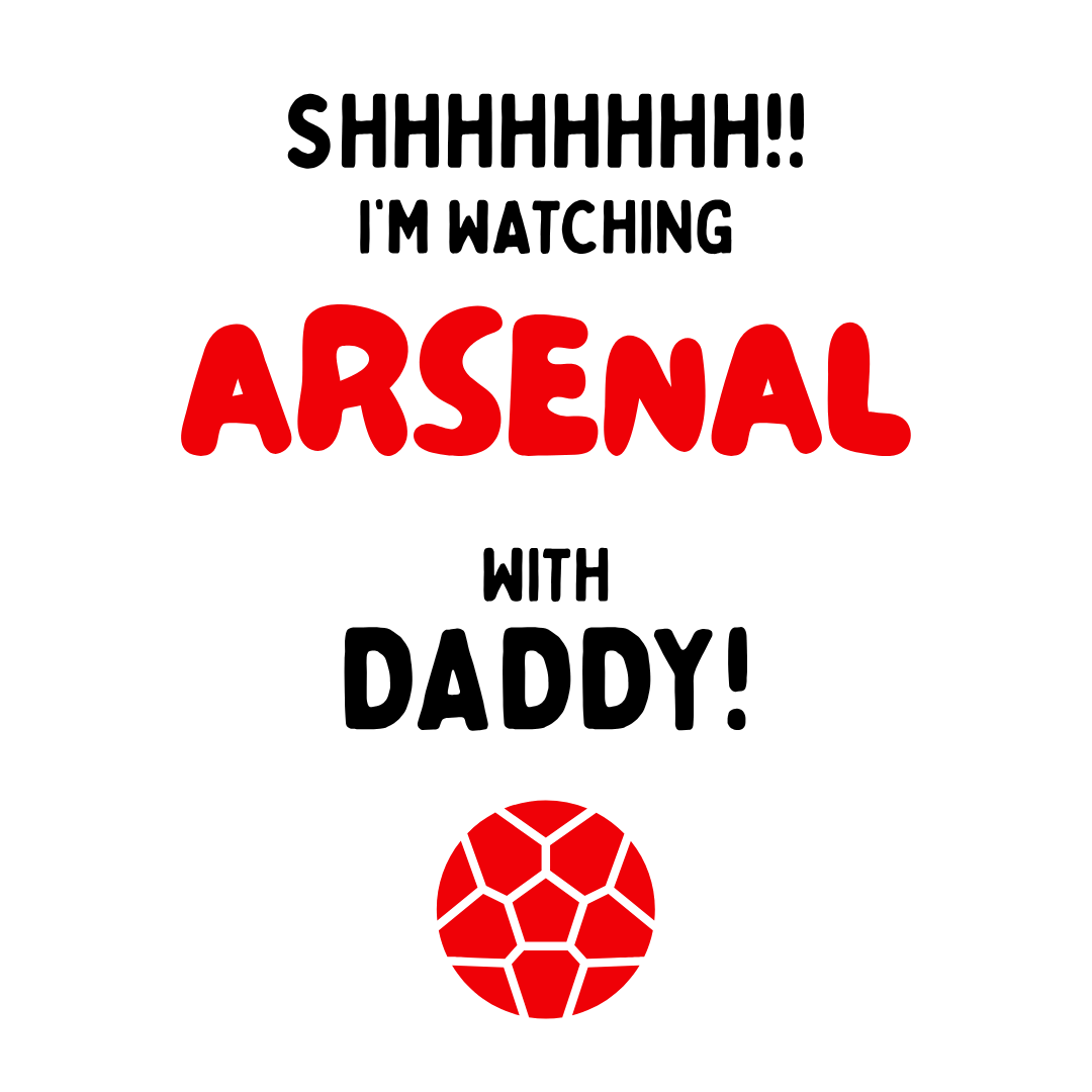 Kids Shh! I'm Watching Arsenal T-Shirt | Young Gunners Matchday Crew - Future Emirates Legend