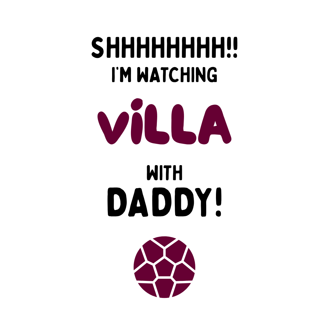 Kids Shh! I'm Watching Villa T-Shirt | Young Villans Matchday Crew - Future Villa Park Legend