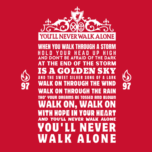 Liverpool FC Women's T-Shirt | YNWA Lyrics - You'll Never Walk Alone Classic