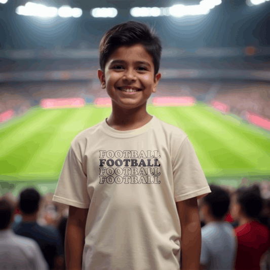 Kid's football text t-shirt.