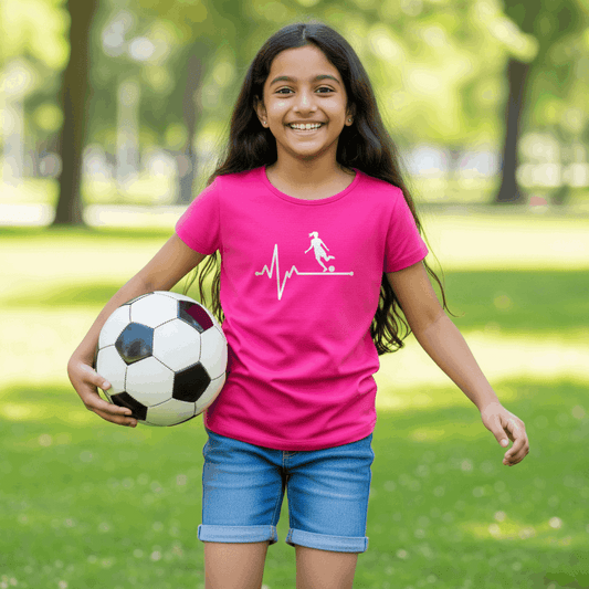 Pulse Footballer Girl's T-Shirt | Crew Neck for Young Fans