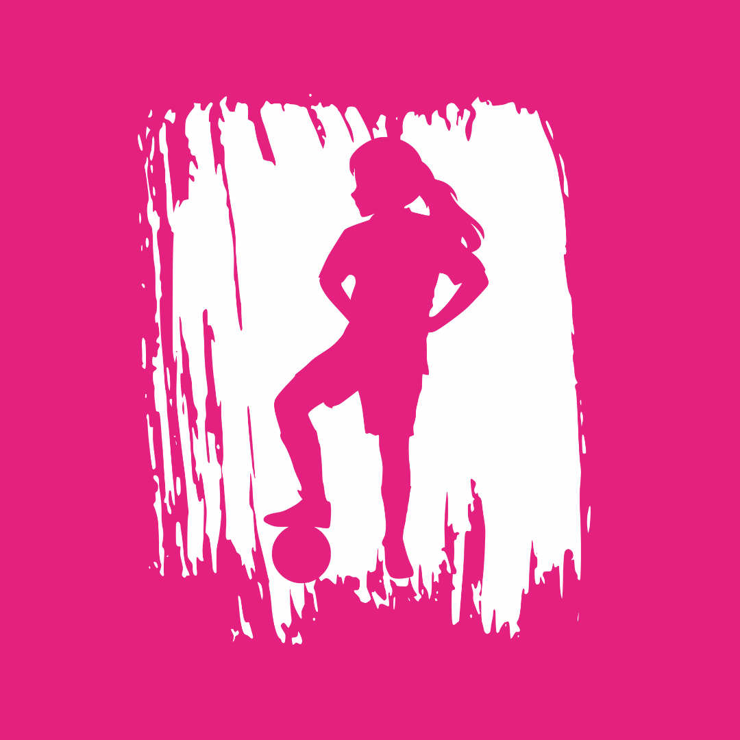 Football girl's t-shirt paint silhouette logo - Artistic standing design