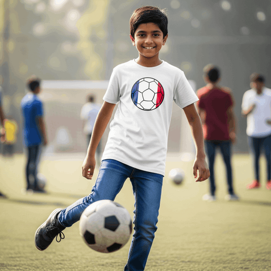 France Football Flag Kids T-Shirt | Classic Crew for Fans