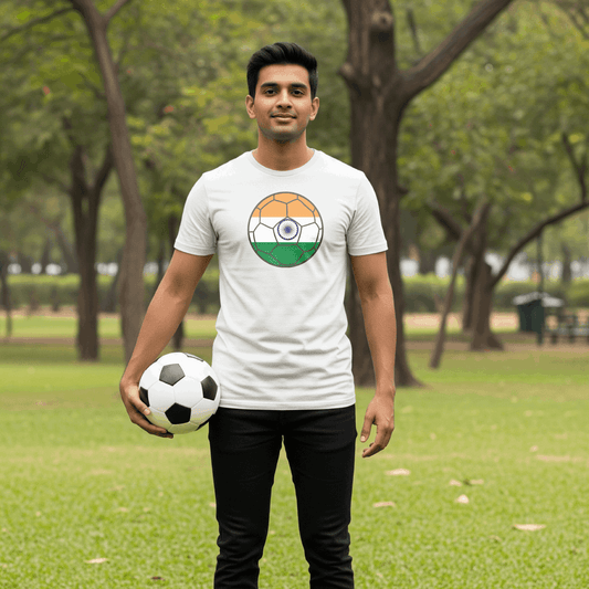 India Football Flag Men's T-Shirt | Classic Crew for Indian Fans