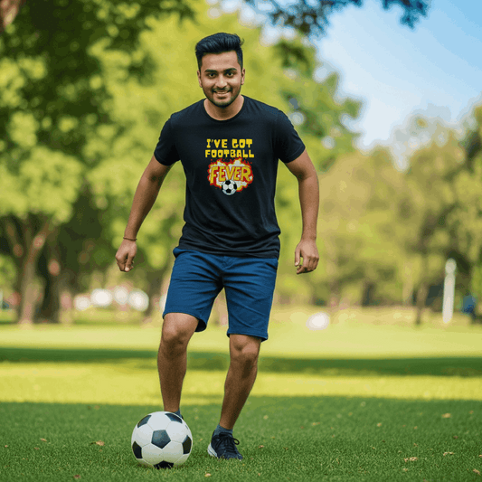 Football Fever Men's T-Shirt | Classic Crew for Passionate Fans