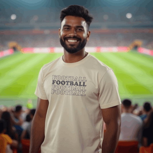 Football Text Men's T-Shirt | Classic Crew for Real Fans