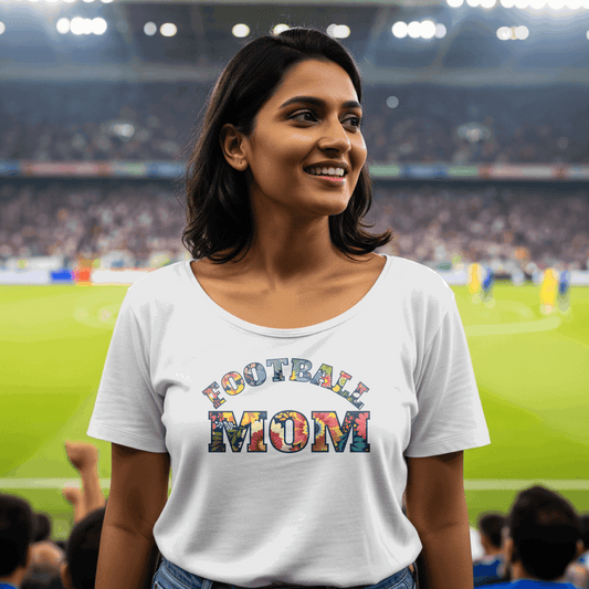 Football Mom Colourful Women's T-Shirt | Crew for Celebrating Every Goal