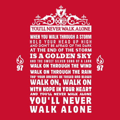 Liverpool FC YNWA Lyrics Men's T-Shirt | Classic Crew for Anfield Faithful