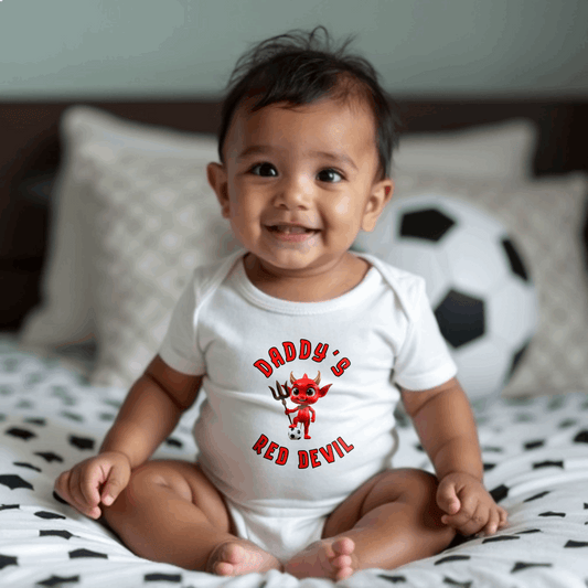 Manchester United Baby Romper | Daddy's Red Devil - Future Theatre of Dreams Bodysuit