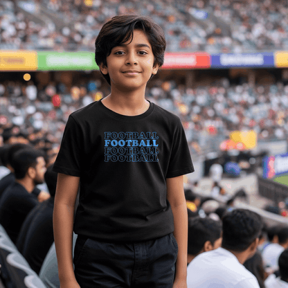 Football Text Kid's T-Shirt | Crew Neck for Young Fans