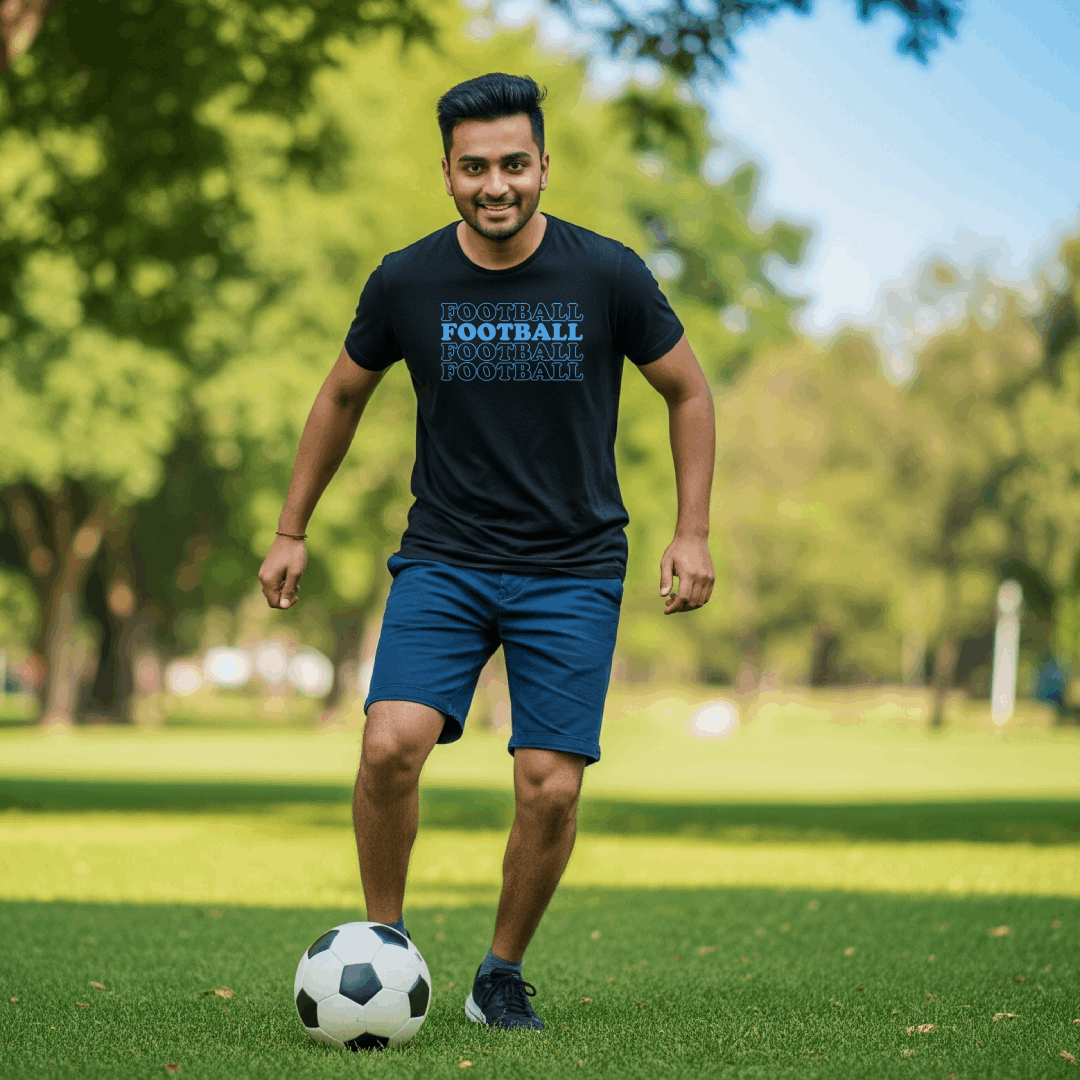Football Text Men's T-Shirt | Classic Crew for Real Fans
