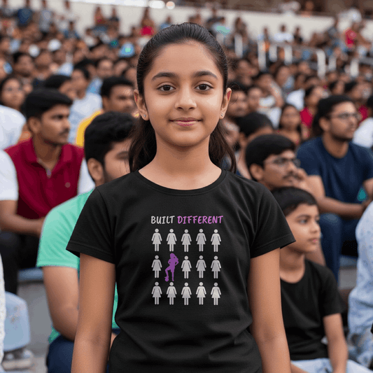 Built Different Girl's T-Shirt | Crew Neck for Young Fans