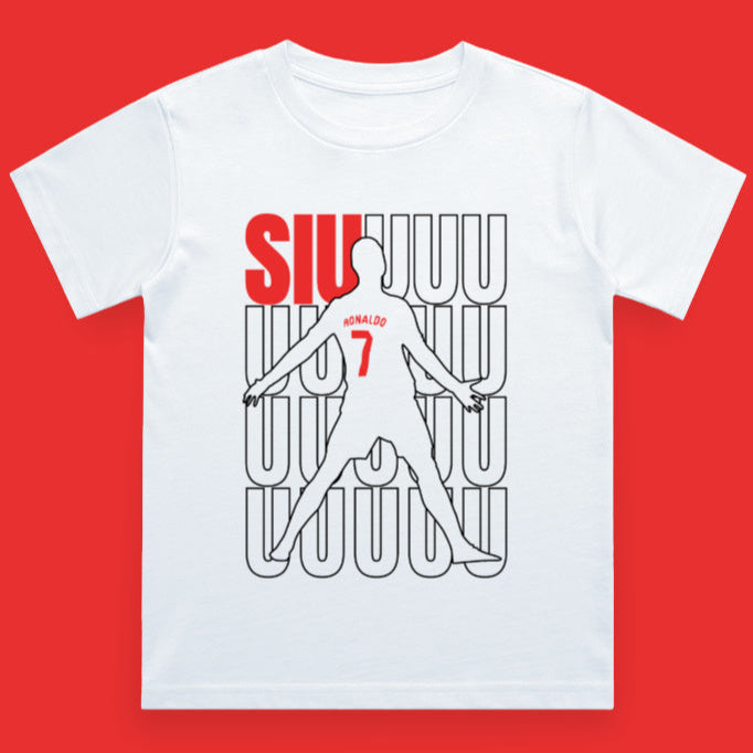Kid's Ronaldo Siu - Crew Neck T-Shirt - Ronaldo SIU celebration t-shirt CR7 Manchester United football fan apparel India