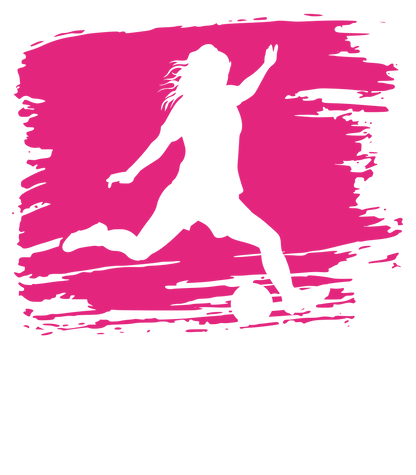 Football girl's t-shirt shooting logo - Dynamic silhouette art