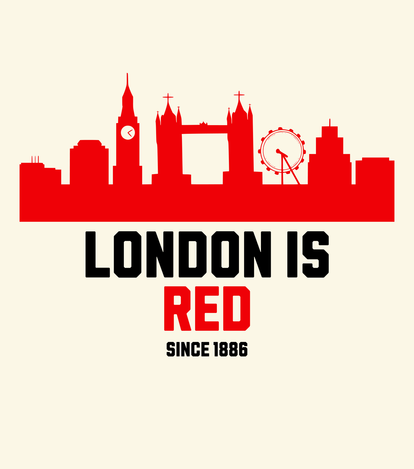 Arsenal London T-Shirt - London Is Red | Classic Gunners Crew