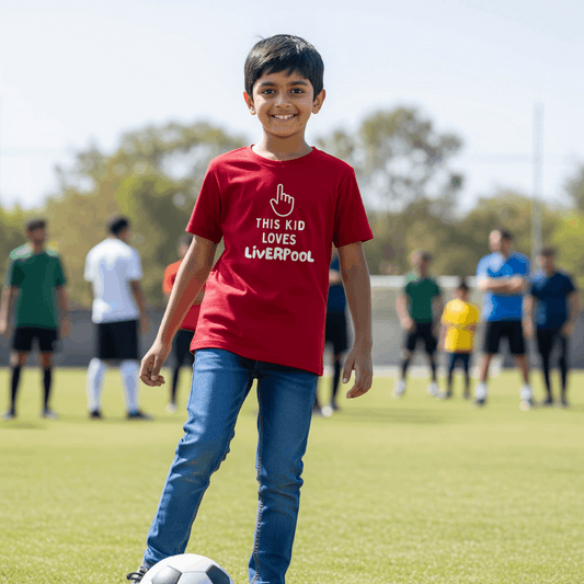 Liverpool FC Kids T-Shirt | This Kid Loves Liverpool - Young Reds Crew Neck