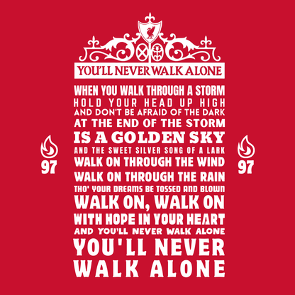 Liverpool FC Women's T-Shirt | YNWA Lyrics - You'll Never Walk Alone Classic