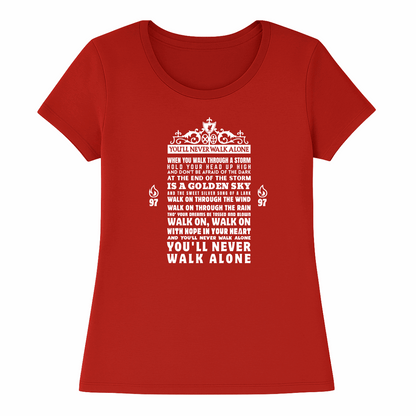 Liverpool FC Women's T-Shirt | YNWA Lyrics - You'll Never Walk Alone Classic