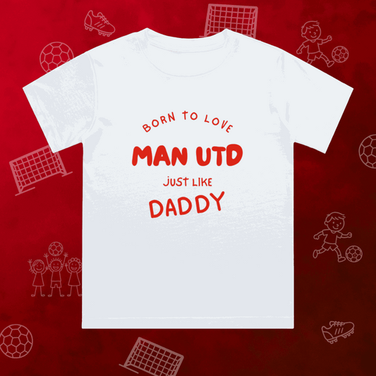 Manchester United Kids T-Shirt | Born to Love Man Utd - Young Red Devils Crew Neck