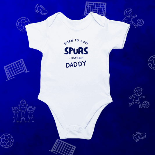 Spurs baby romper - Tiny Lilywhites white one-piece for future Tottenham fans