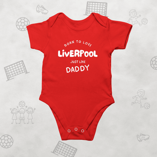 Liverpool FC Baby Romper | Born to Love Liverpool - Red DNA Bodysuit
