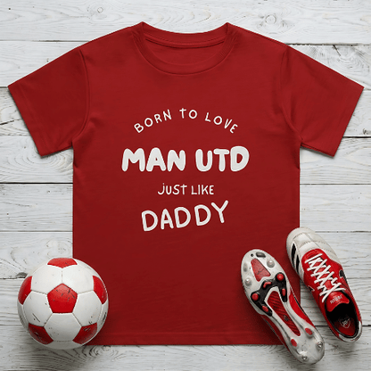 Born to Love Man Utd Kid's T-Shirt | Crew Neck for Young Red Devils