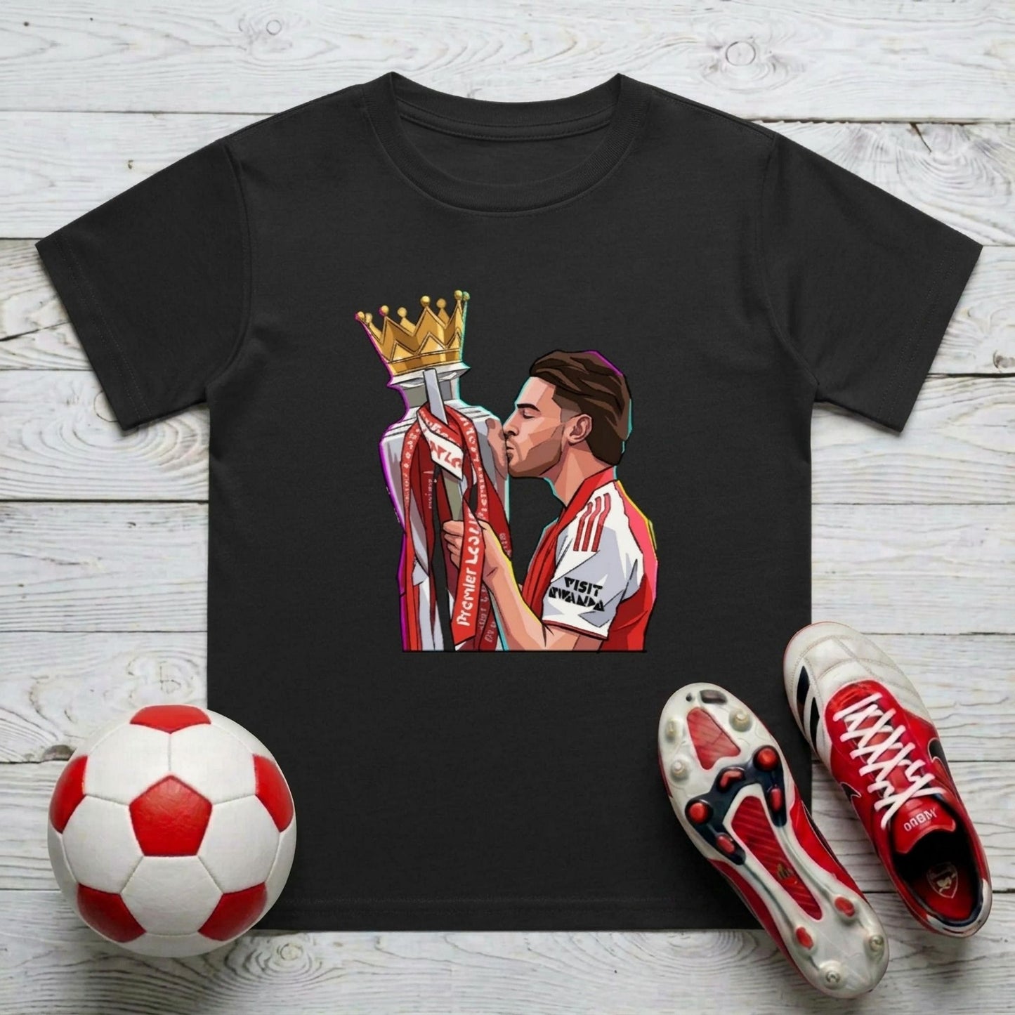 Declan Rice 'Champion's Kiss' - Boy's Arsenal T-shirt