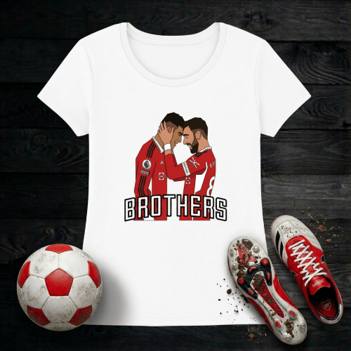 Women’s Casemiro & Bruno Fernandes T-Shirt – Manchester United Brothers Fan Tee
