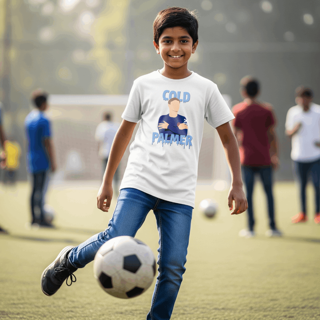 Kids Cold Palmer T-Shirt | Chelsea FC Young Blues Crew - Ice Cold Finisher Legend