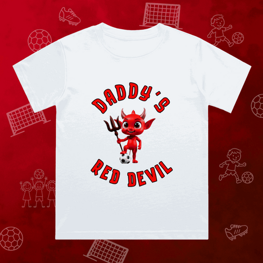 Manchester United Kids T-Shirt | Daddy's Red Devil - Young Red Devils Crew Neck
