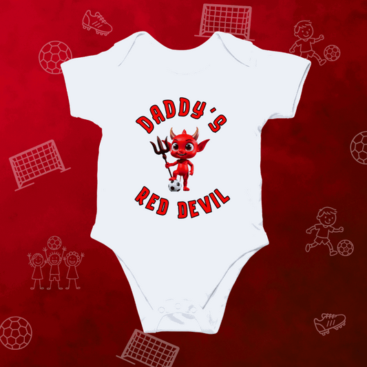 Manchester United Baby Romper | Daddy's Red Devil - Future Theatre of Dreams Bodysuit