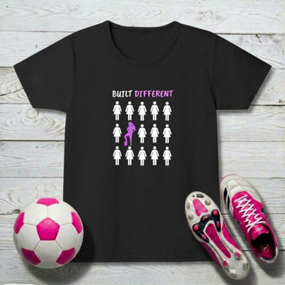 Built Different Girl's T-Shirt | Crew Neck for Young Fans