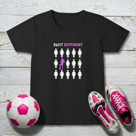 Built Different Girl's T-Shirt | Crew Neck for Young Fans