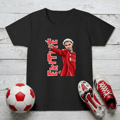 Ekitike Celebration T-Shirt - Premium Cotton Football Tee for Young Girls