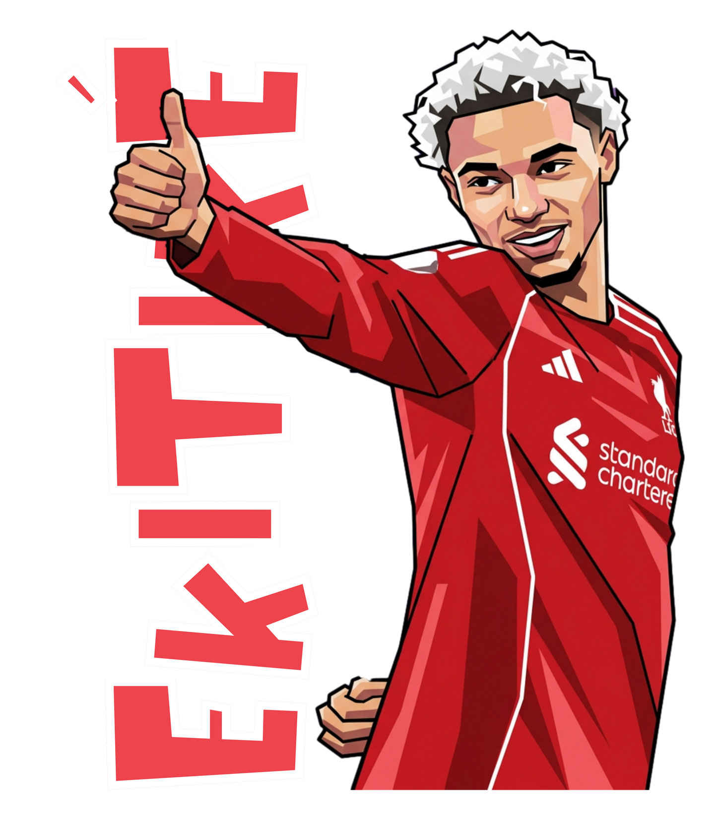 Ekitike Celebration T-Shirt - Premium Cotton Football Tee for Young Girls