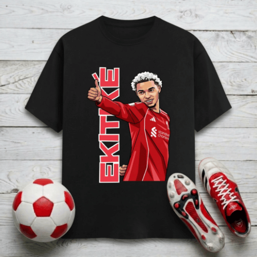 Men's Ekitike Celebration T-Shirt - Premium Cotton Football Tee for Adult Supporters