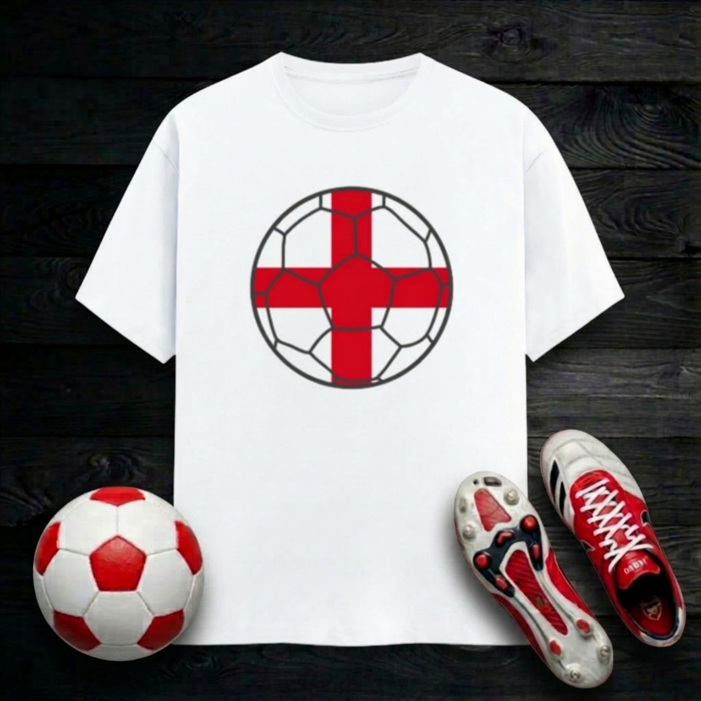 England Football Flag Mens T-Shirt | Classic Crew for Supporters