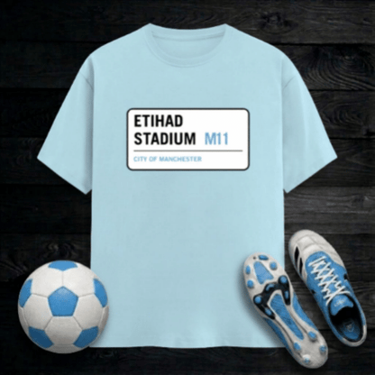 Etihad Stadium Man City T-Shirt - Men's Classic Crew Tee