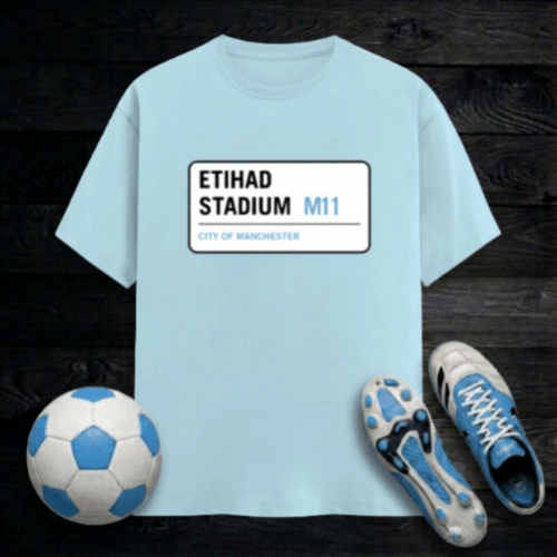 Etihad Stadium Man City T-Shirt - Men's Classic Crew Tee