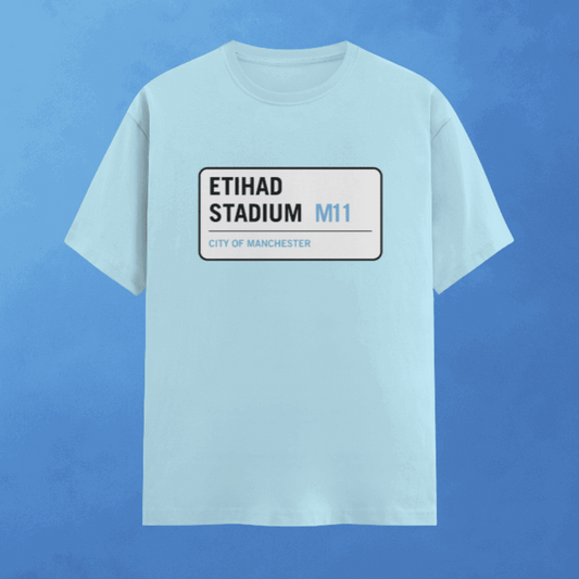 Etihad Stadium Man City T-Shirt - Men's Classic Crew Tee