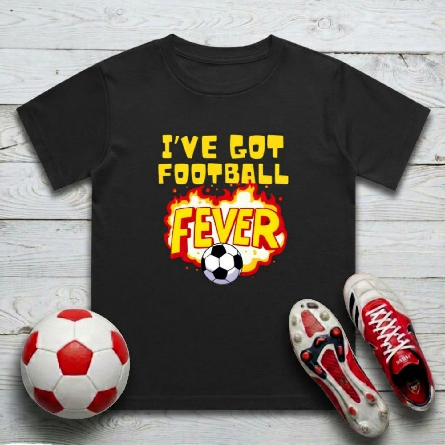 Football Fever Kid's T-Shirt | Crew Neck for Young Fans