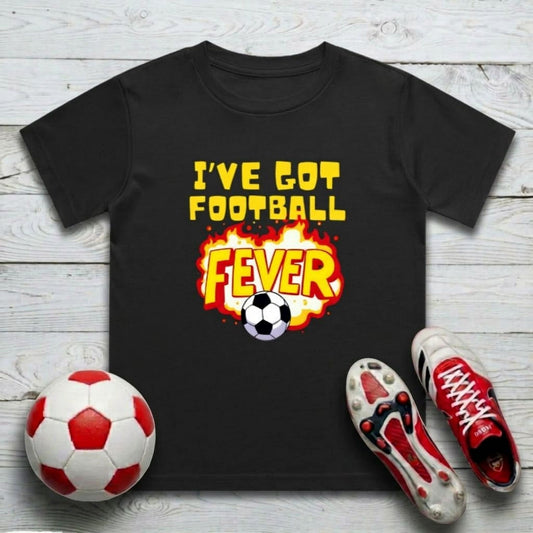 Football Fever Kid's T-Shirt | Crew Neck for Young Fans