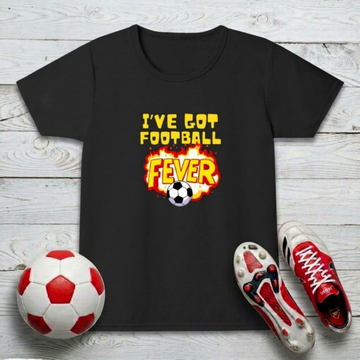 Football Fever Girl's T-Shirt | Crew Neck for Young Fans